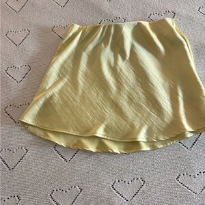 a new day Yellow High-Low Satin Mini Skirt